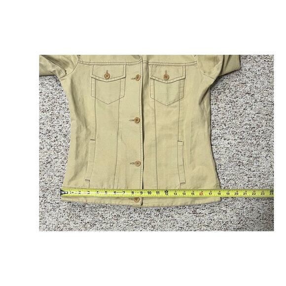MAX MARA WEEKEND Khaki Cotton/Linen Lightweight Tailored Jacket Size 42 (US 10) - Picture 5 of 16